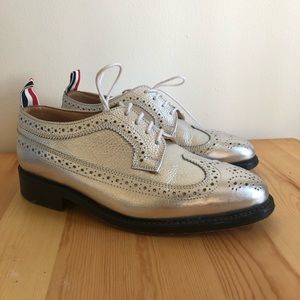Thom Browne Silver Leather Brogues